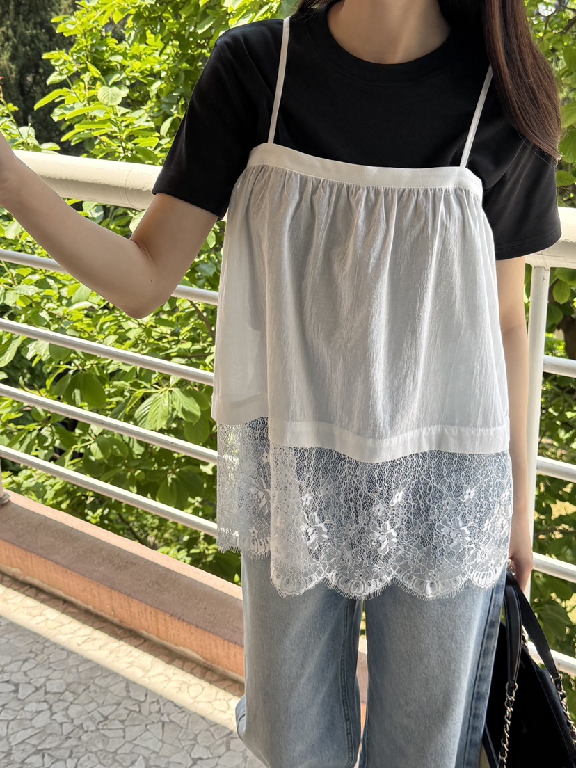 DEMAR韓國東大門直郵女裝新品職業26夏季吊帶背心不含內搭蕾絲DEMAR吊帶/背心