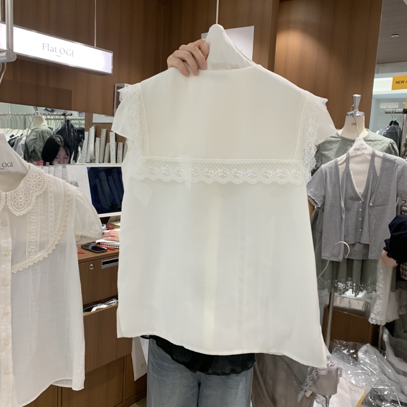 OGI韓國東大門代購女士新品休閑職業時尚推薦熱賣襯衫蕾絲衫FLat OGI襯衫/蕾絲衫