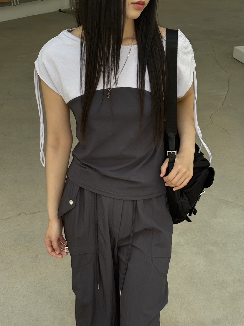Verbena韓國直郵女裝新品推薦時尚熱賣26春夏襯衫蕾絲衫撞色Verbena襯衫/蕾絲衫