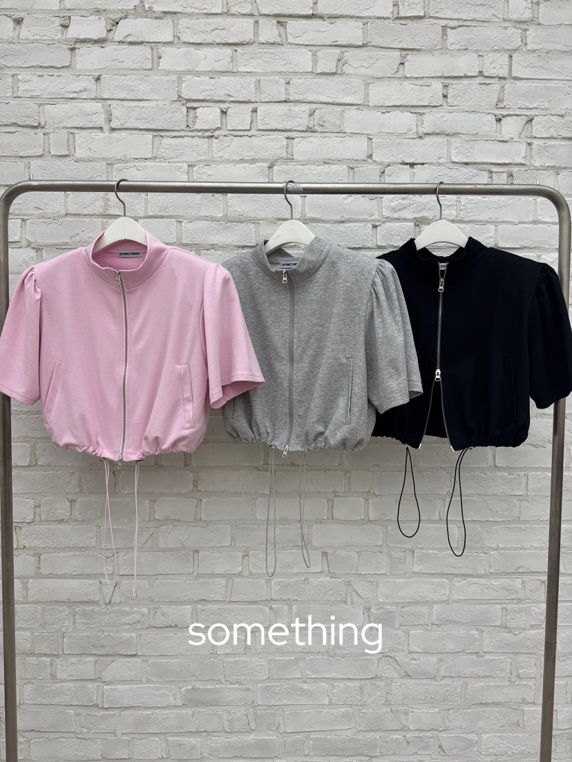 SOMETHING-L/FANCY韓國直郵女士新款人氣襯衫蕾絲衫拉鏈SOMETHING-L/FANCY襯衫/蕾絲衫