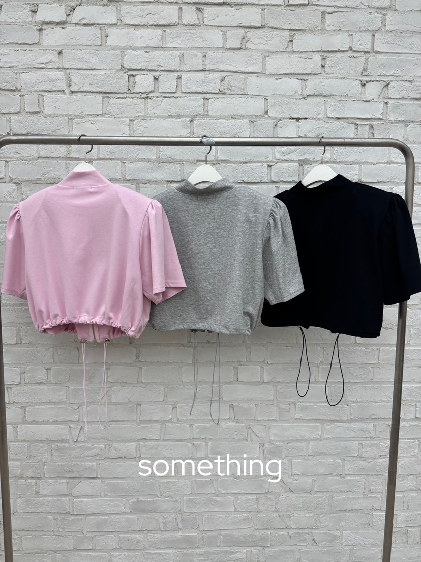 SOMETHING-L/FANCY韓國直郵女士新款人氣襯衫蕾絲衫拉鏈SOMETHING-L/FANCY襯衫/蕾絲衫