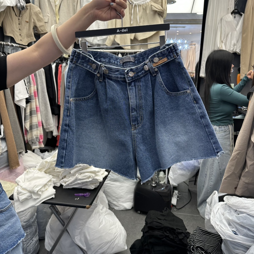 A-DEL韓國直郵女裝新品26春夏人氣26夏季熱賣休閑短褲褶裥A-DEL短褲圖色1