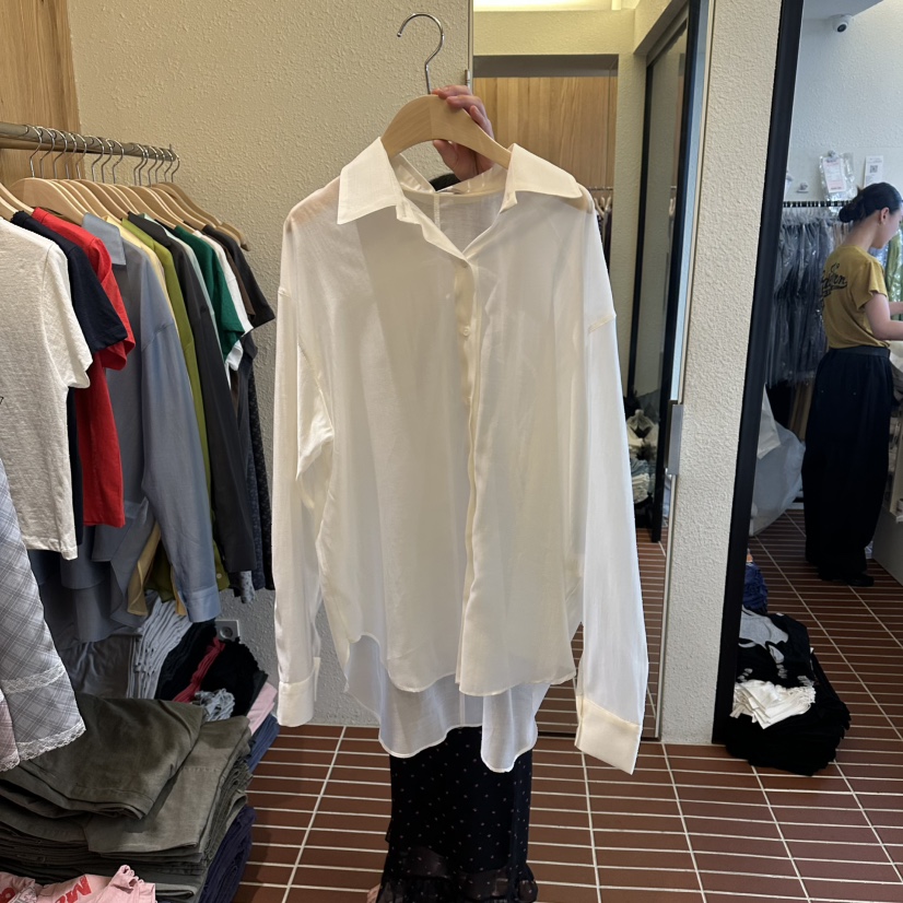 CHOI-L東大門實拍韓國女士新品熱賣休閑襯衫蕾絲衫天絲絲綢CHOI襯衫/蕾絲衫圖色1
