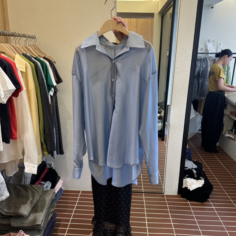CHOI-L東大門實拍韓國女士新品熱賣休閑襯衫蕾絲衫天絲絲綢CHOI襯衫/蕾絲衫圖色2