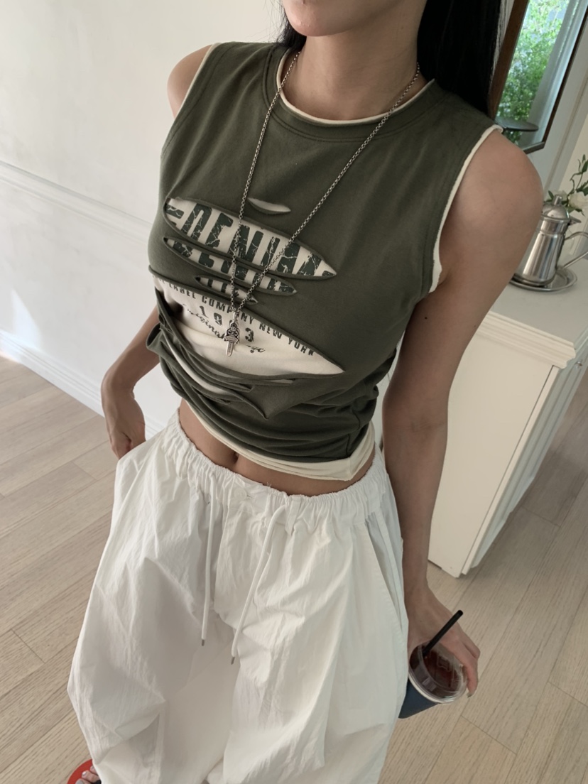 BADCALM韓國東大門直郵女裝新款26夏季人氣時尚休閑吊帶背心BADCALM吊帶/背心