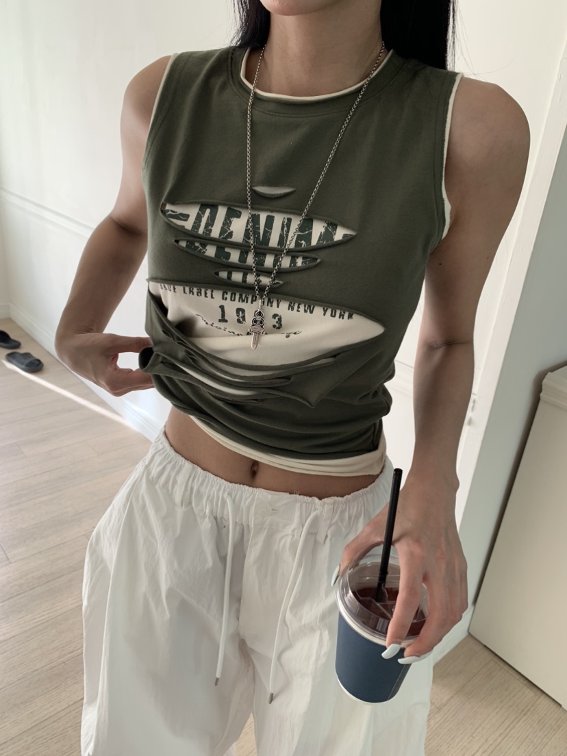 BADCALM韓國東大門直郵女裝新款26夏季人氣時尚休閑吊帶背心BADCALM吊帶/背心圖色1