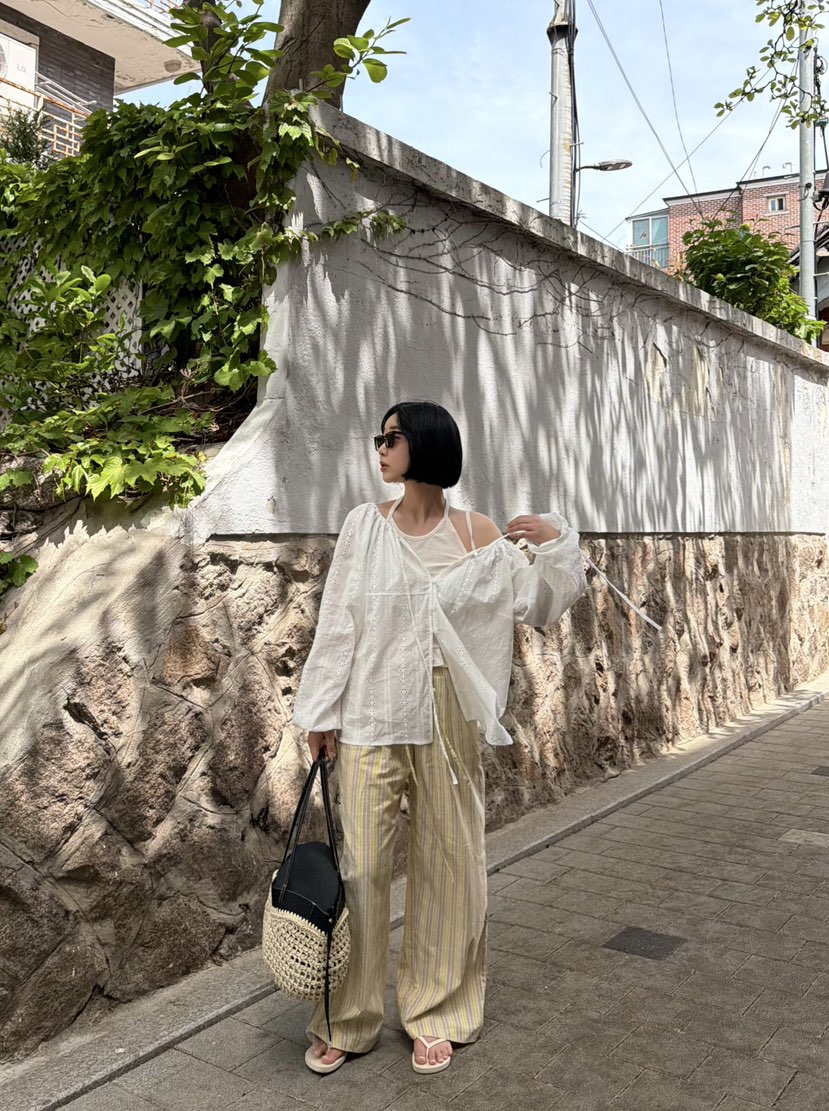 THE LINE-Q韓國代購女士新款26春夏時尚熱賣人氣休閑褲THE LINE-Q休閑褲