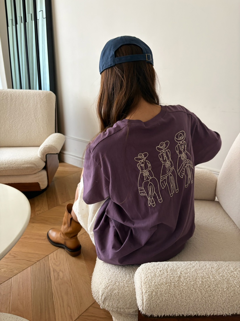 PEBBLE韓國東大門代購女士新品職業26春夏推薦26夏季T恤刺繡PEBBLET恤