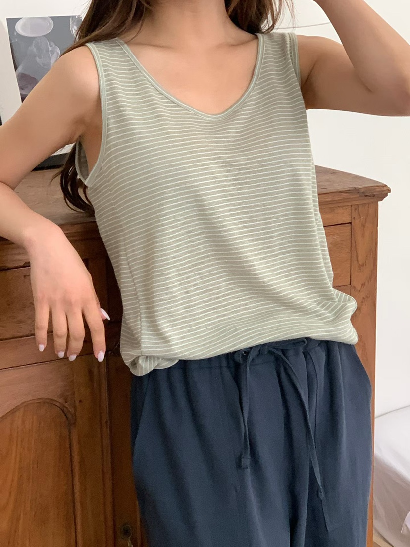 BINUS東大門實拍韓國女士新品推薦休閑時尚吊帶背心亞麻布BINUS吊帶/背心
