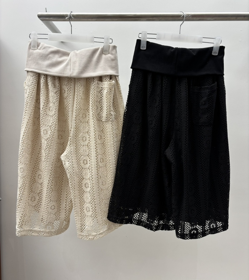 INTHEEND韓國直郵女士新品26夏季26春夏熱賣休閑褲蕾絲花INTHEEND休閑褲