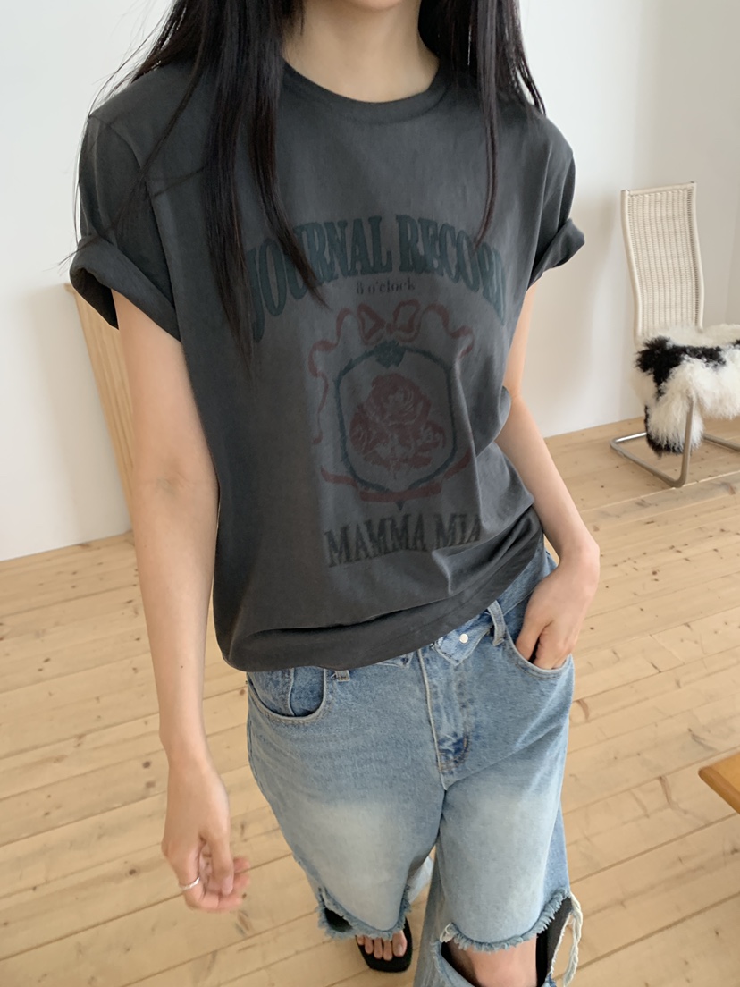 MURMUR韓國直郵實拍女裝新品推薦時尚職業人氣26春夏T恤印花MURMURT恤