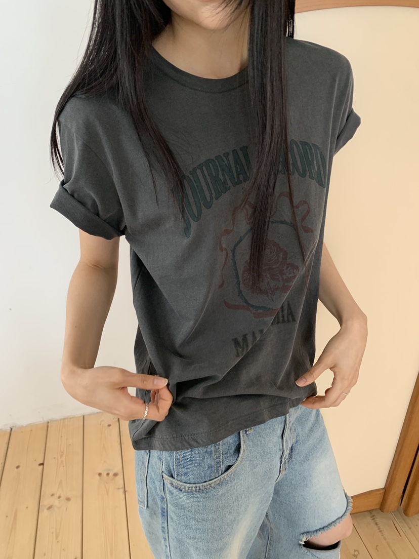 MURMUR韓國直郵實拍女裝新品推薦時尚職業人氣26春夏T恤印花MURMURT恤
