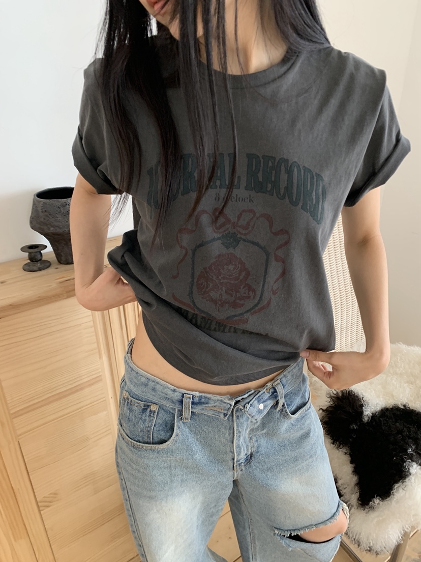 MURMUR韓國直郵實拍女裝新品推薦時尚職業人氣26春夏T恤印花MURMURT恤