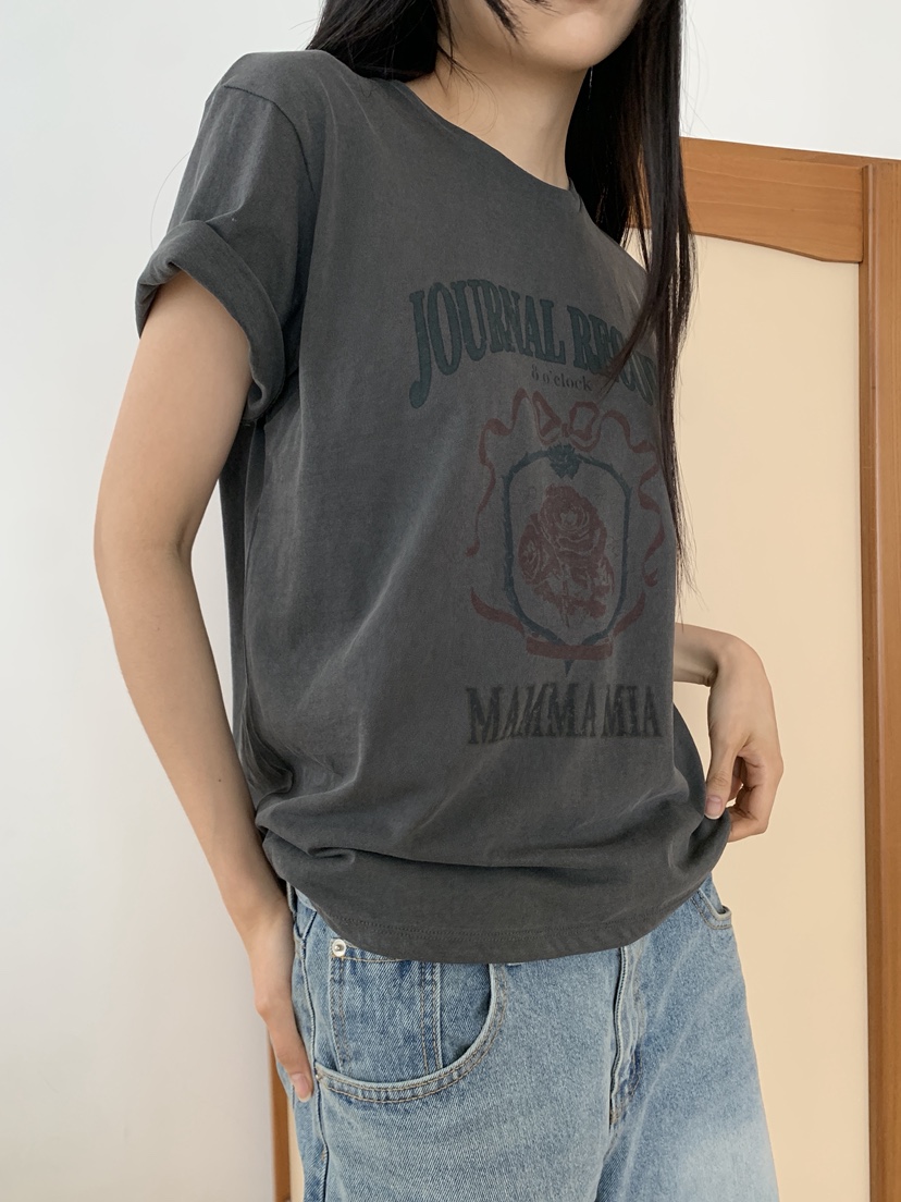MURMUR韓國直郵實拍女裝新品推薦時尚職業人氣26春夏T恤印花MURMURT恤