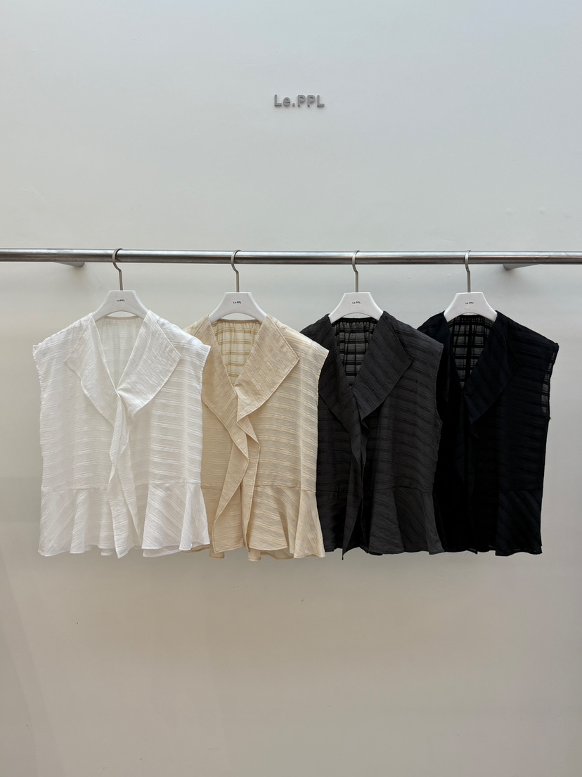 LE-PPL韓國直郵女士新品26夏季26春夏推薦人氣襯衫蕾絲衫LE-PPL襯衫/蕾絲衫圖色1左一色