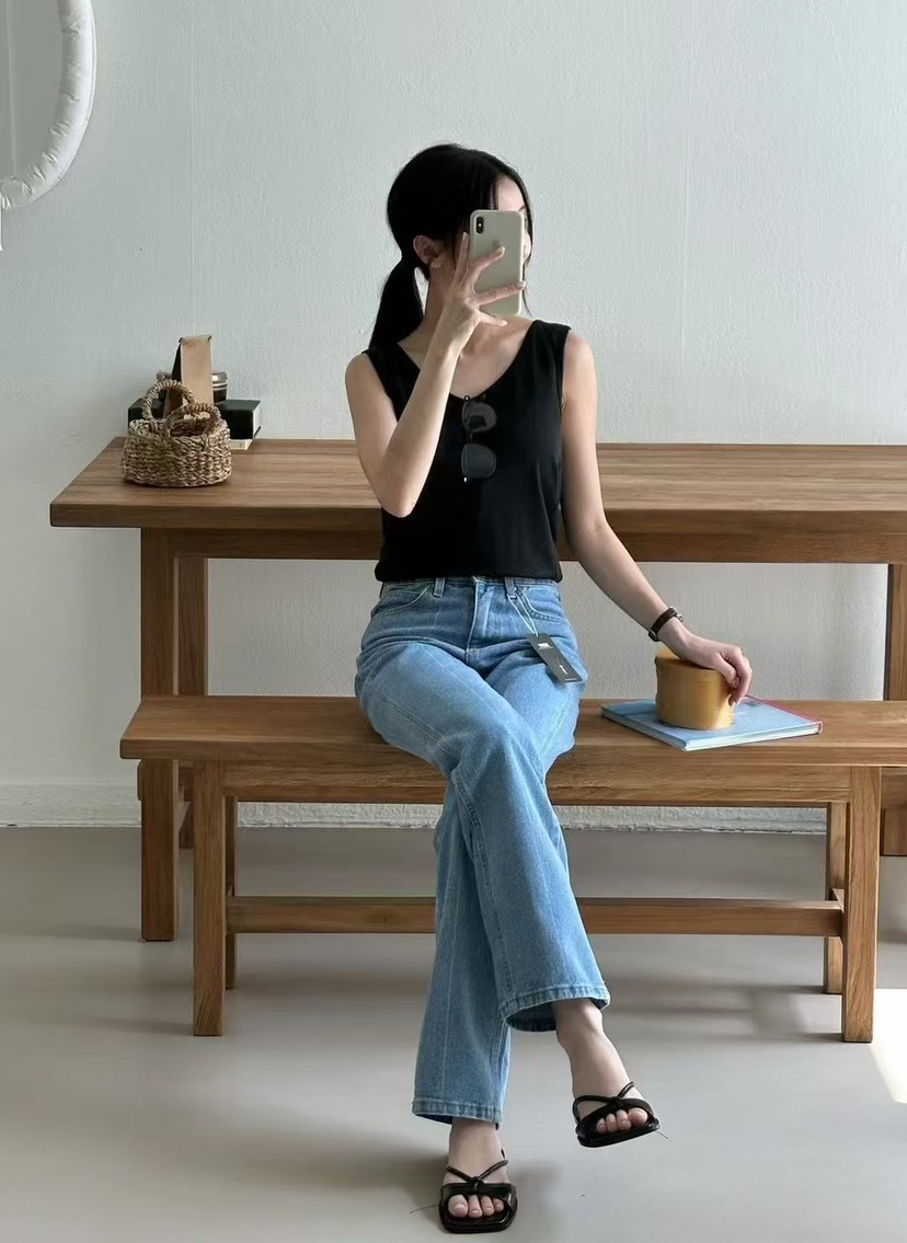 BINUS韓國直郵女裝新品26春夏推薦26夏季休閑吊帶背心亞麻BINUS吊帶/背心