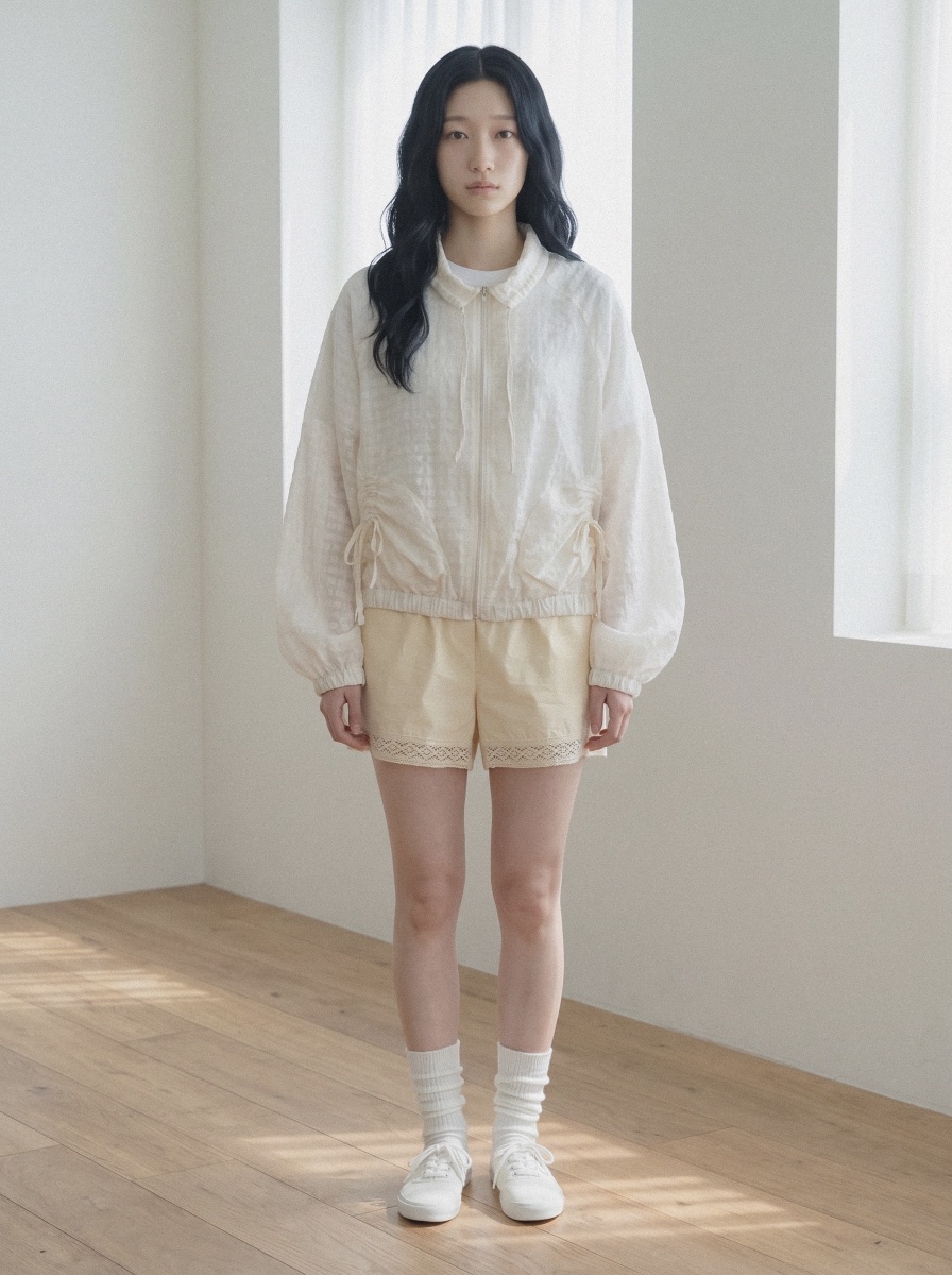 BEFORE SUNRISE韓國直郵實拍女裝新品職業26春夏夾克豹紋透視BEFORE SUNRISE夾克