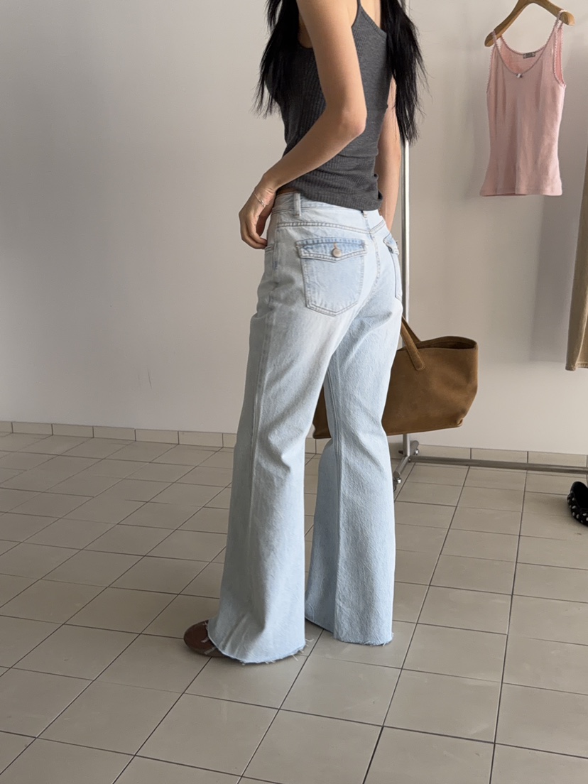SUNDER MARKET韓國代購女士新品職業推薦26夏季牛仔褲口袋SUNDER MARKET牛仔褲