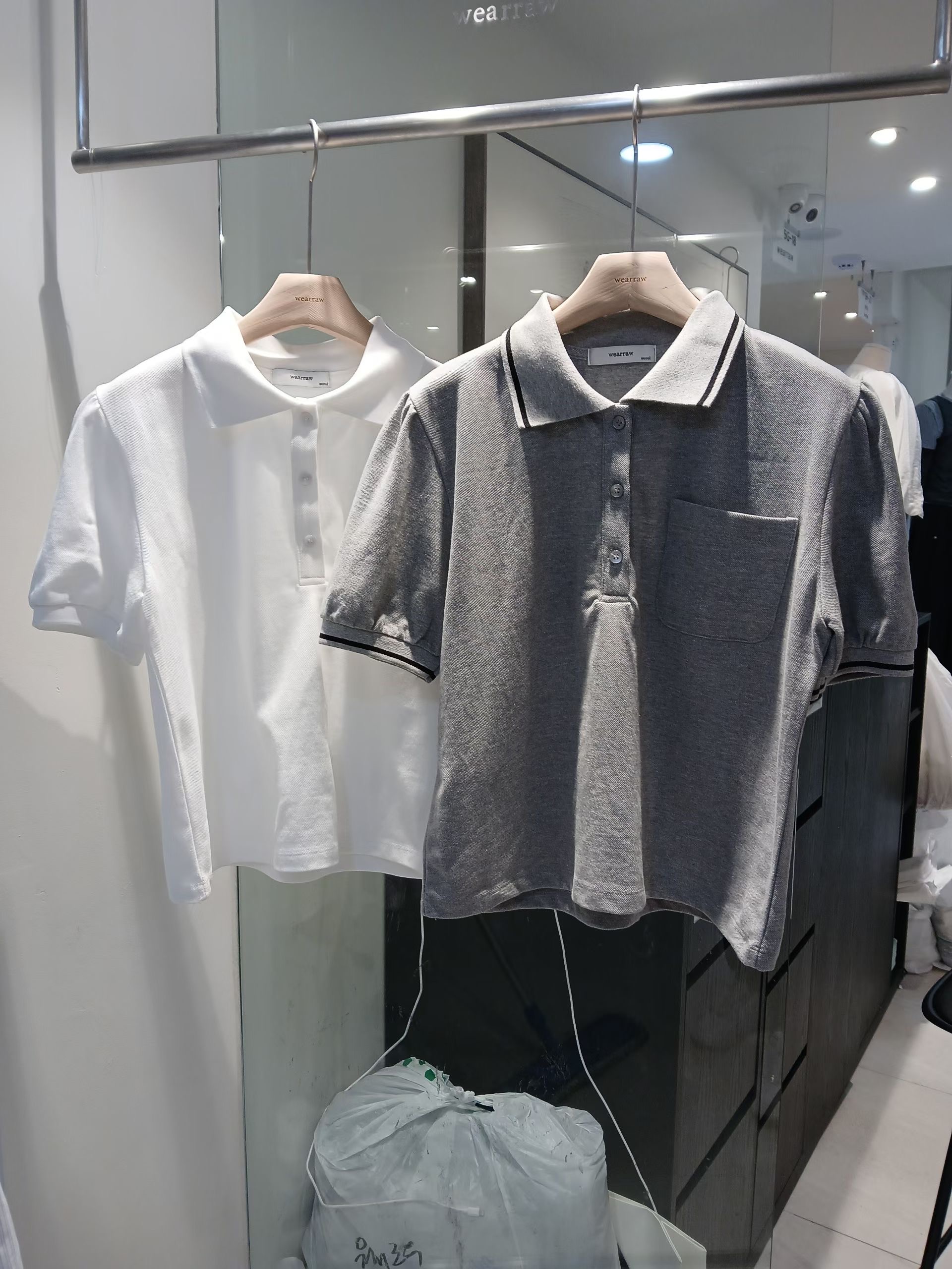 WEARRAW/WELL ROW韓國代購女士新品26夏季26春夏T恤褶皺WEARRAW/WELL ROWT恤圖色1左一色