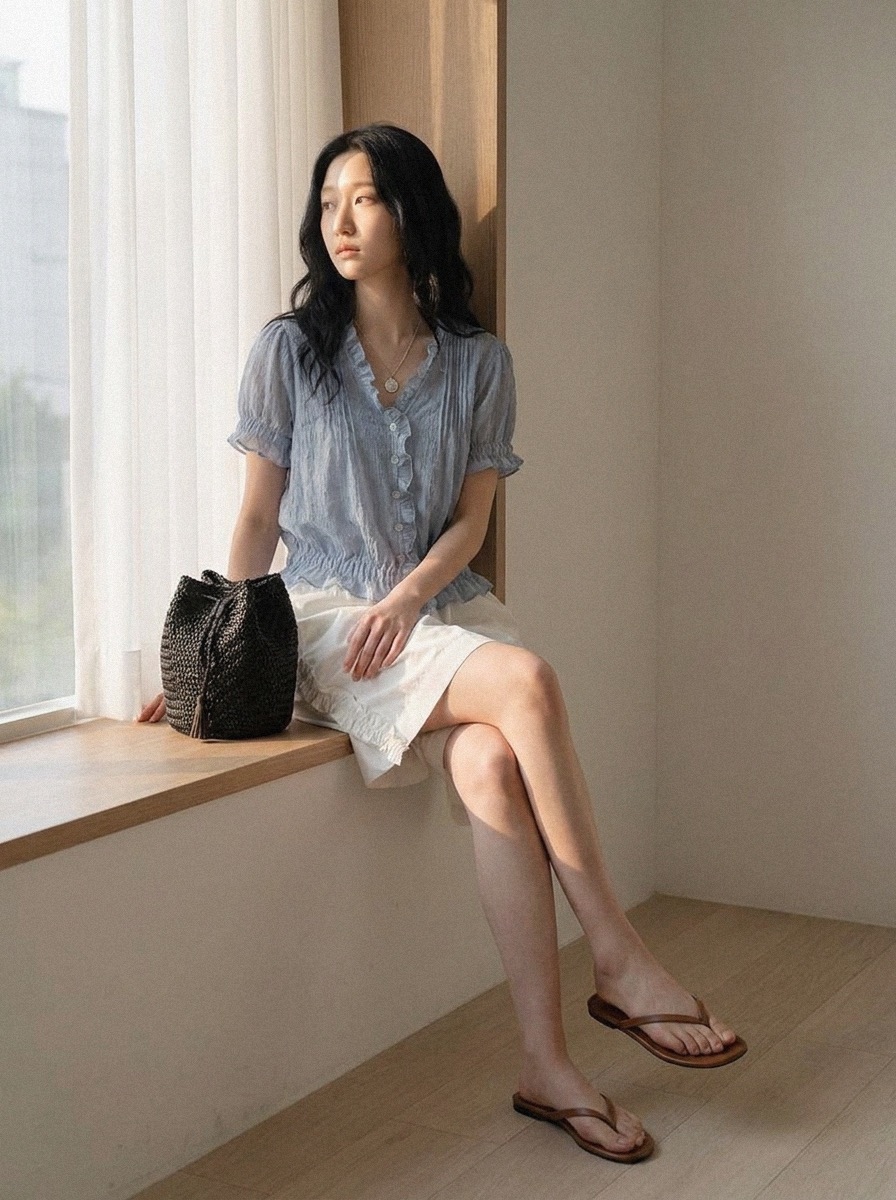 BEFORE SUNRISE韓國直郵實拍女士新款休閑26春夏襯衫蕾絲衫BEFORE SUNRISE襯衫/蕾絲衫