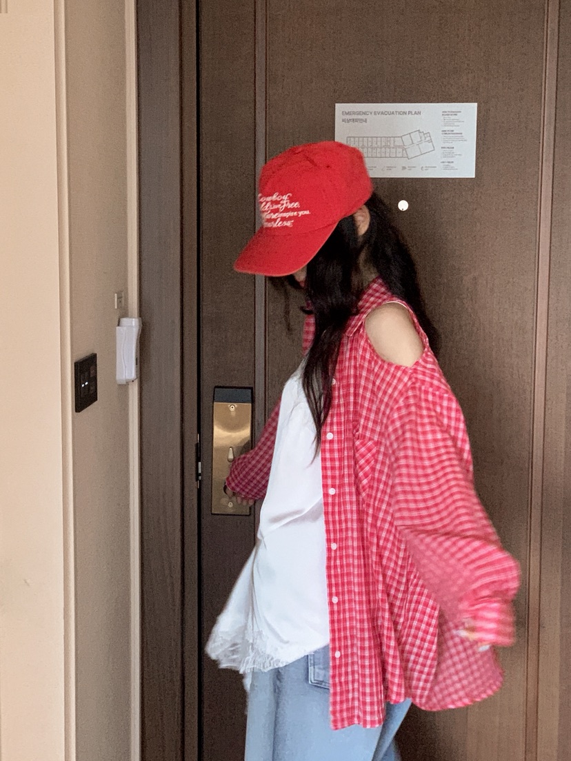 OURWAVE/OUR ROOM東大門實拍韓國女裝新款推薦襯衫蕾絲衫格紋Our Wave/Our Room襯衫/蕾絲衫