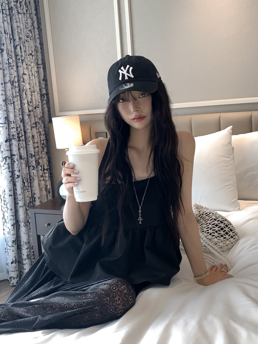 OURWAVE/OUR ROOM韓國直郵女士新款時尚吊帶背心尼龍絲帶Our Wave/Our Room吊帶/背心