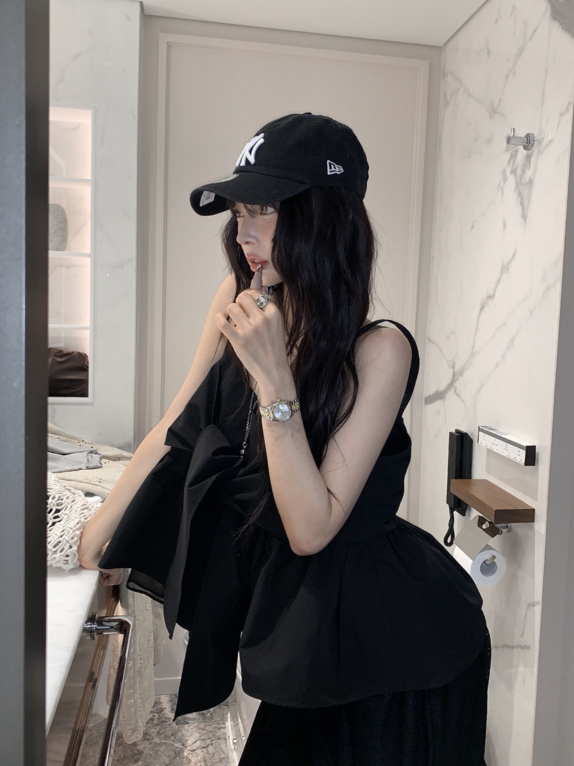OURWAVE/OUR ROOM韓國直郵女士新款時尚吊帶背心尼龍絲帶Our Wave/Our Room吊帶/背心