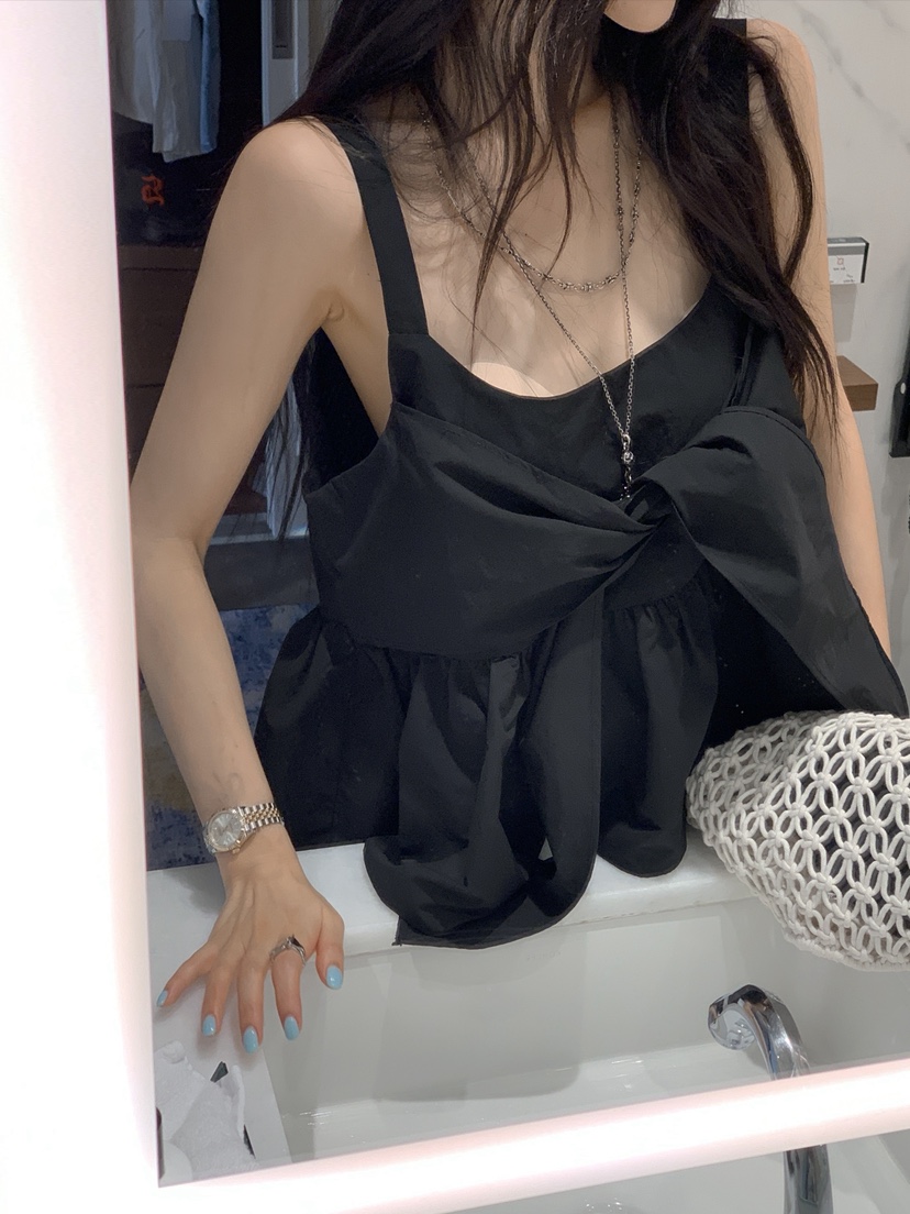 OURWAVE/OUR ROOM韓國直郵女士新款時尚吊帶背心尼龍絲帶Our Wave/Our Room吊帶/背心