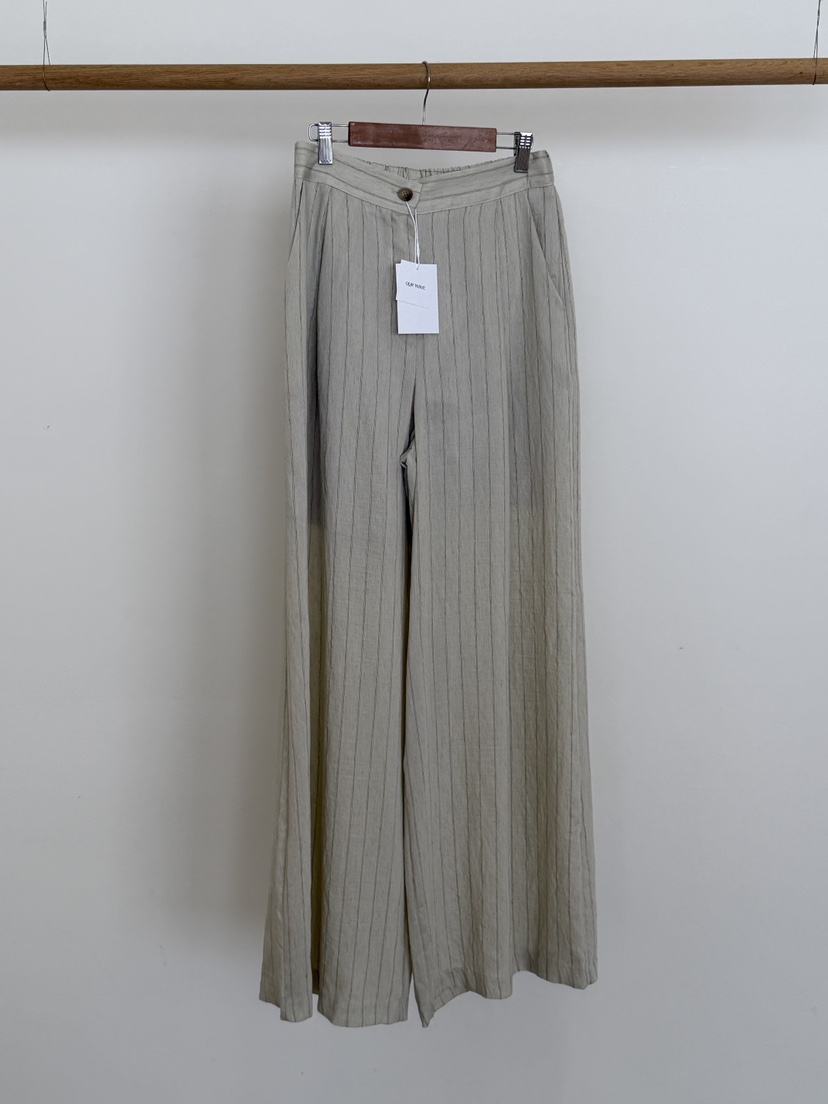 OURWAVE/OUR ROOM韓國直郵女裝新品熱賣休閑褲亞麻條紋Our Wave/Our Room休閑褲圖色2
