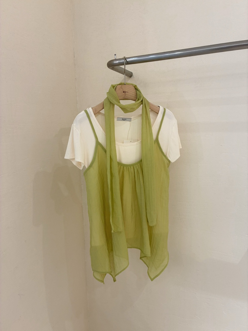 MUSE-P韓國直郵實拍女士新品26春夏時尚職業吊帶背心含圍巾MUSE-P吊帶/背心圖色1