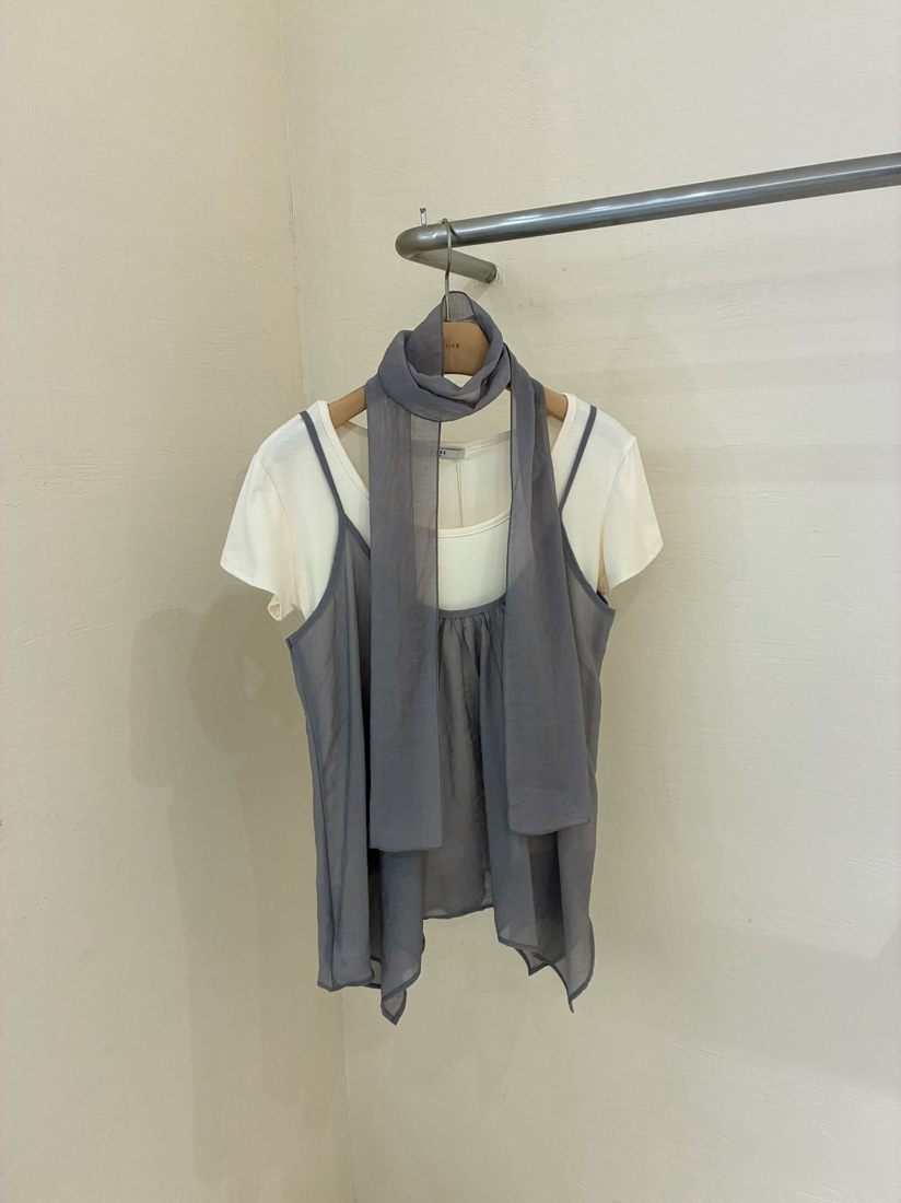 MUSE-P韓國直郵實拍女士新品26春夏時尚職業吊帶背心含圍巾MUSE-P吊帶/背心圖色3
