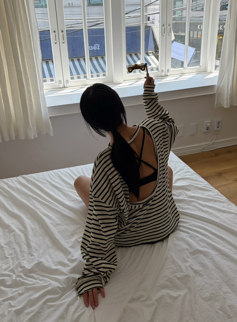 BYRING韓國代購女裝新品休閑熱賣職業26春夏人氣時尚長袖T恤BYRING長袖T恤