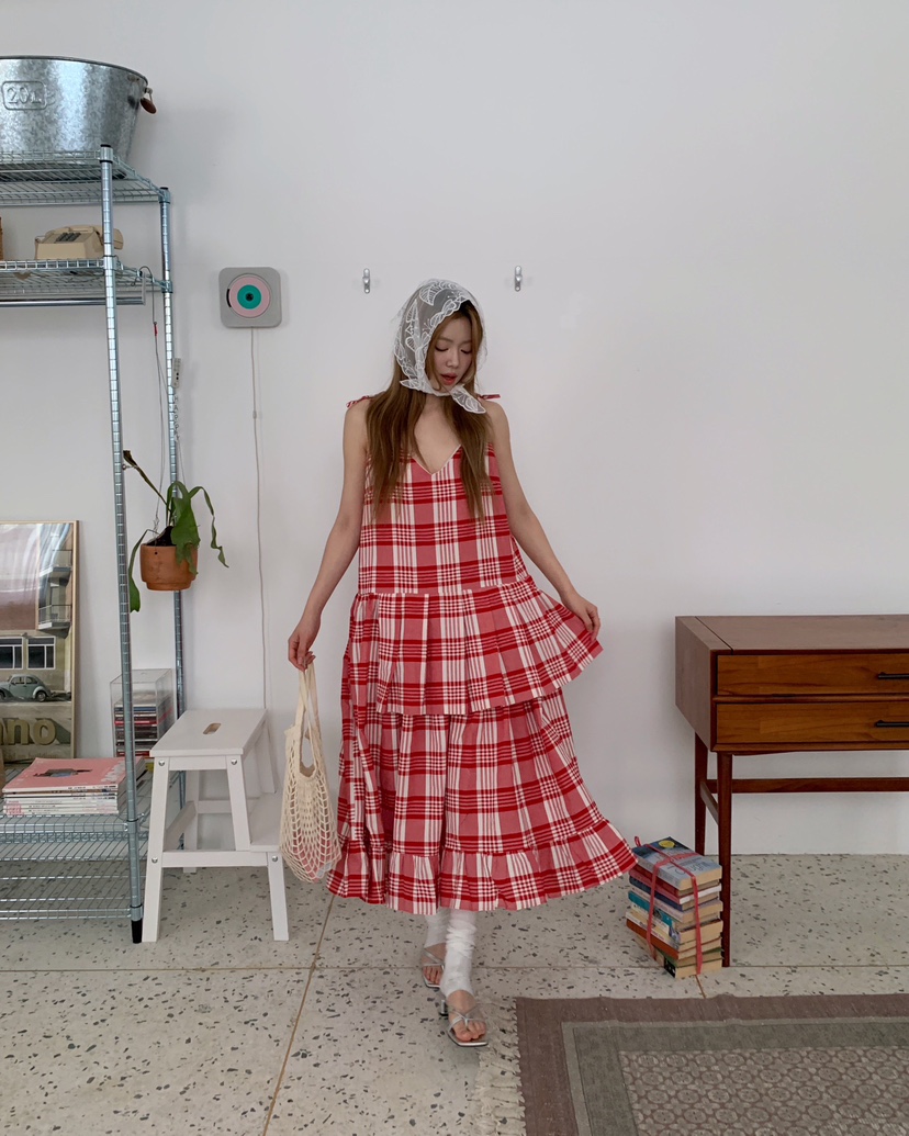 MAISONDEGLORY韓國東大門代購女士新品推薦人氣連衣裙格紋MAISON DE GLORY連衣裙