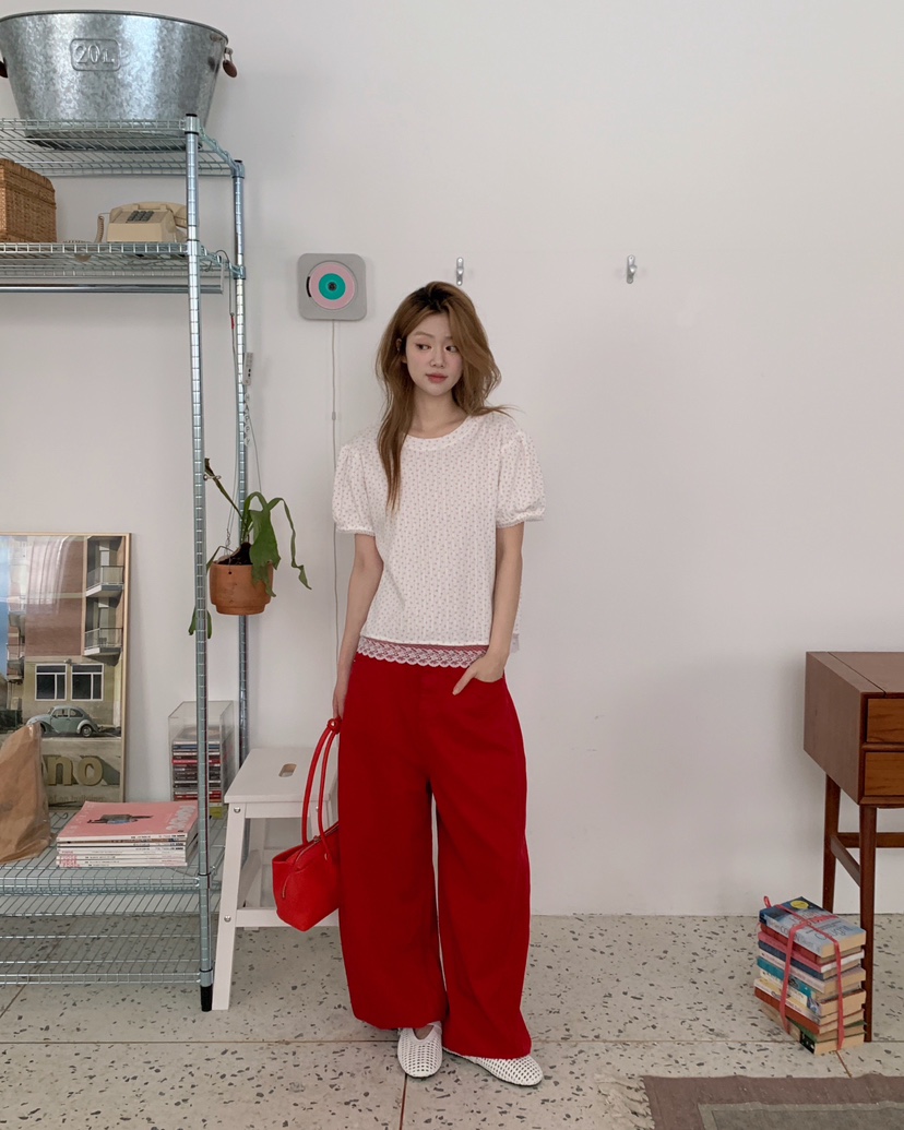MAISONDEGLORY韓國直郵女裝新品時尚休閑推薦熱賣T恤泡泡袖MAISON DE GLORYT恤