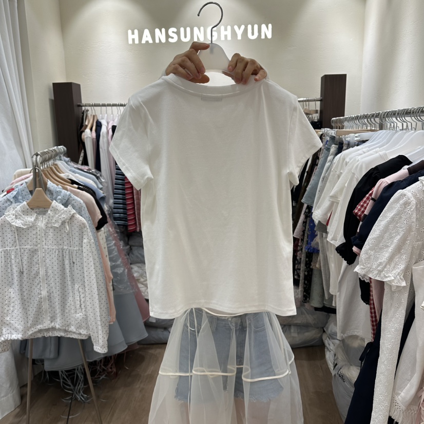 HANSUNGHYUN韓國東大門代購女裝新款26春夏熱賣休閑T恤棉質HANSUNGHYUNT恤