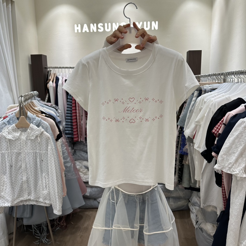 HANSUNGHYUN韓國東大門代購女裝新款26春夏熱賣休閑T恤棉質HANSUNGHYUNT恤圖色1