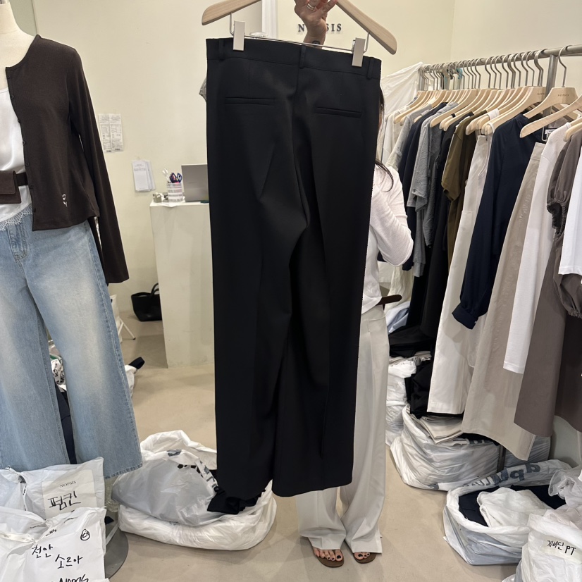 NOPSIS韓國東大門直郵女士新品26春夏休閑褲不含腰帶開衩NOPSIS休閑褲