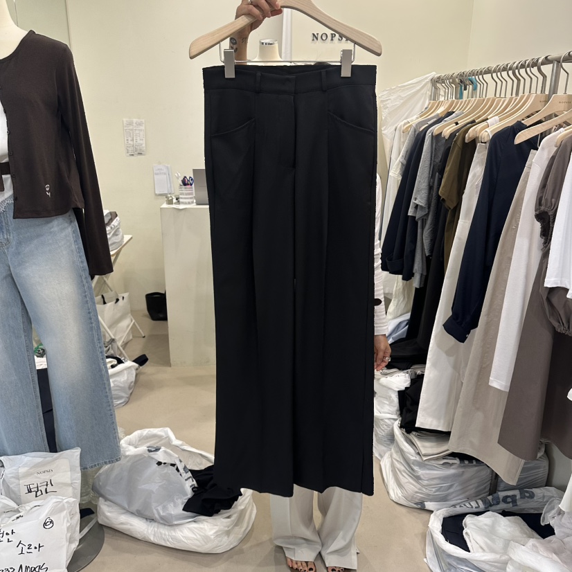 NOPSIS韓國東大門直郵女士新品26春夏休閑褲不含腰帶開衩NOPSIS休閑褲圖色2