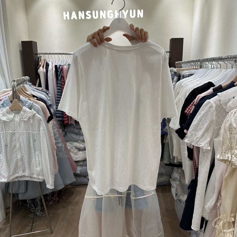 HANSUNGHYUN韓國直郵實拍女裝新品時尚26春夏推薦T恤棉質鵝HANSUNGHYUNT恤