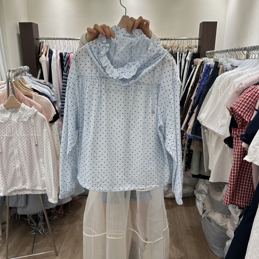 HANSUNGHYUN韓國直郵女裝新品休閑26春夏26夏季夾克荷葉邊HANSUNGHYUN夾克