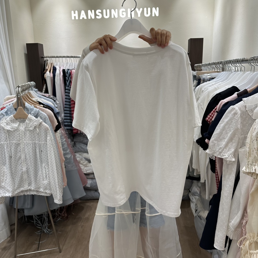HANSUNGHYUN東大門實拍韓國女士新款推薦熱賣職業T恤棉質HANSUNGHYUNT恤