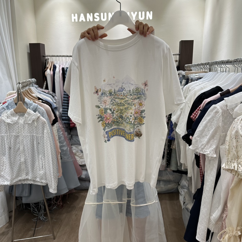 HANSUNGHYUN東大門實拍韓國女士新款推薦熱賣職業T恤棉質HANSUNGHYUNT恤圖色1