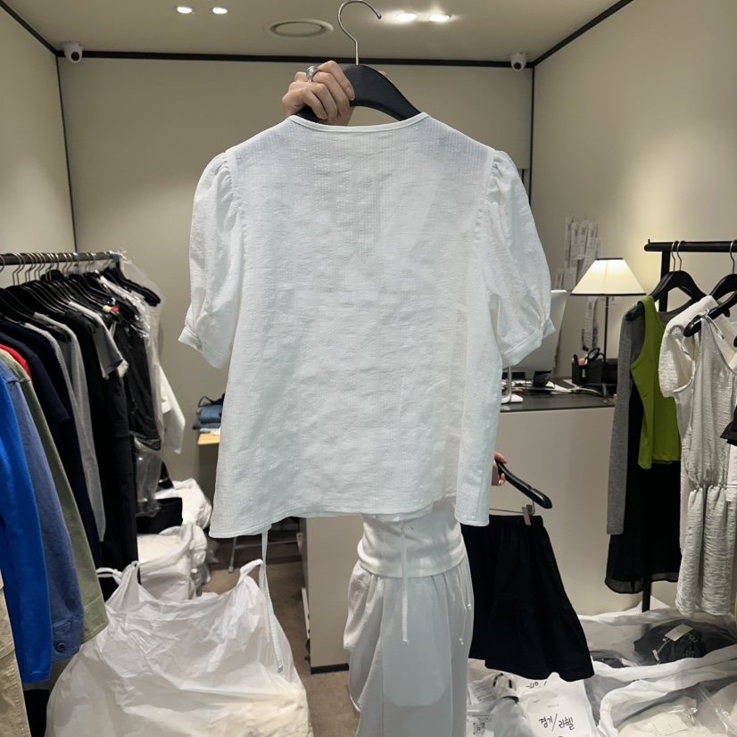 RE STOCK韓國東大門代購女士新品人氣熱賣休閑襯衫蕾絲衫RE STOCK襯衫/蕾絲衫