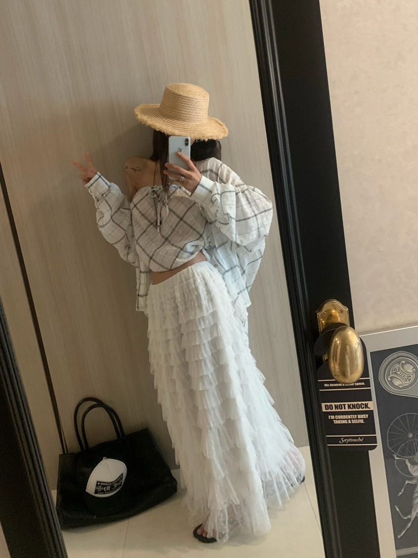 VIRKIN韓國直郵女裝新款人氣26春夏時尚熱賣吊帶背心格子VIRKIN吊帶/背心