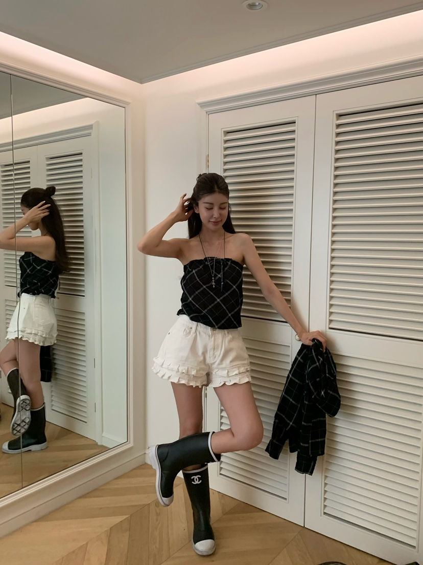 VIRKIN韓國直郵女裝新款人氣26春夏時尚熱賣吊帶背心格子VIRKIN吊帶/背心