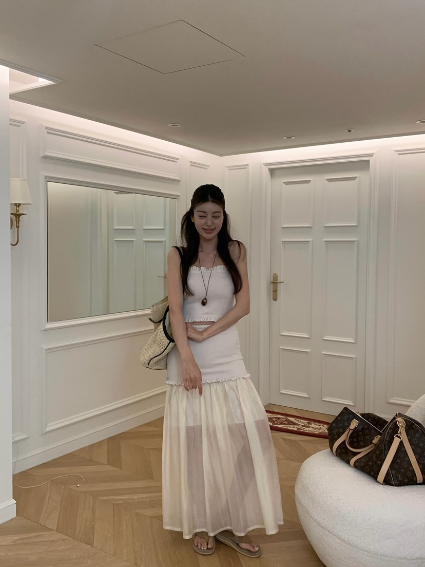 VIRKIN韓國東大門代購女裝新品26春夏半身裙中短裙針織裙VIRKIN半身裙/中短裙