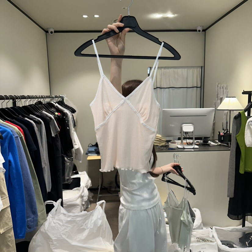 RE STOCK韓國代購女士新品人氣26春夏26夏季吊帶背心蕾絲RE STOCK吊帶/背心圖色4