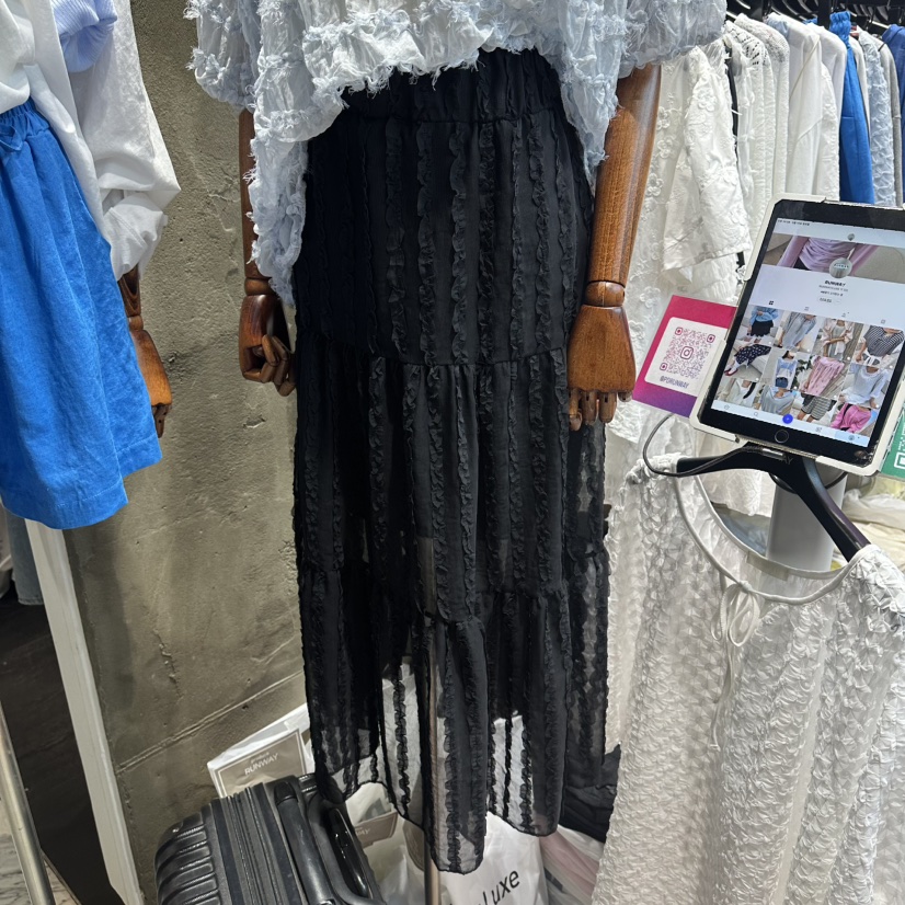 RUNWAY-런웨이韓國直郵女士新品職業推薦26夏季長裙荷葉邊RUNWAY長裙
