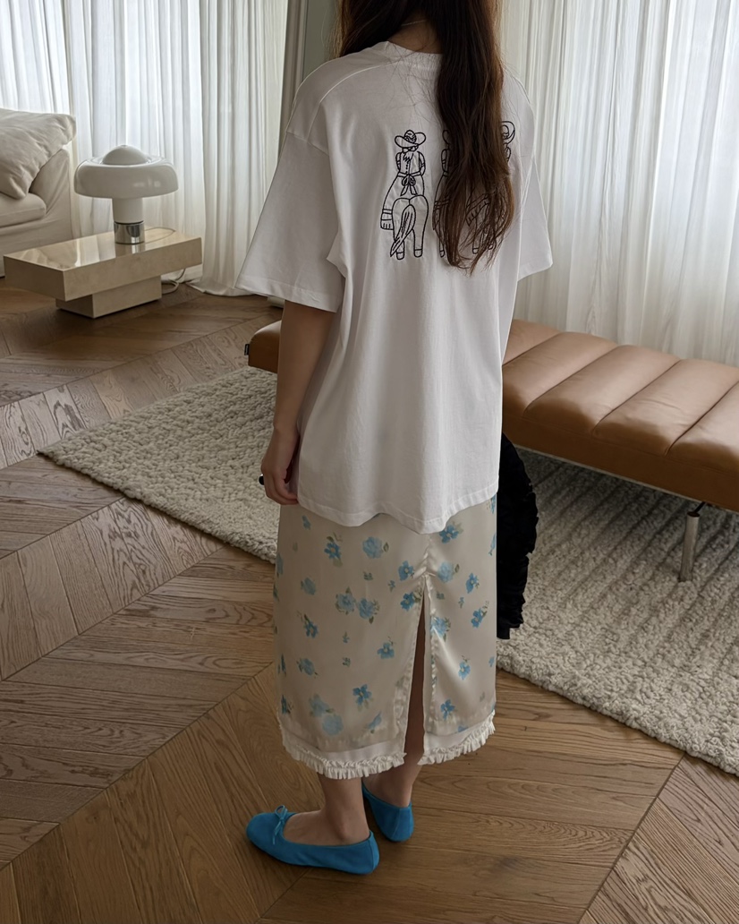 PEBBLE韓國直郵實拍女士新款人氣26夏季時尚熱賣長裙花朵PEBBLE長裙