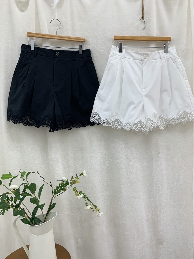 FABRIC東大門實拍韓國女裝新款熱賣26夏季推薦短褲刺繡褶裥FABRIC短褲